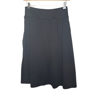 ANVIVO Black Knee-Length Skort, Modest Long Athletic Casual Skirt, Size Large